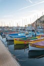 Fishboats in the port of Nice, France Royalty Free Stock Photo