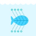 Fishbone diagram template illustration. Royalty Free Stock Photo