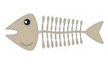 The fishbone drawing, skeleton of the aquatic vertebrate animal