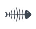 Fishbone glyph icon. Clipart image Royalty Free Stock Photo