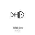 fishbone icon vector from nautical collection. Thin line fishbone outline icon vector illustration. Outline, thin line fishbone