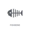 Fishbone icon. Trendy Fishbone logo concept on white background