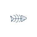 Fishbone line icon. fishbone linear outline icon