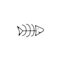 Fishbone line icon. fishbone linear outline icon