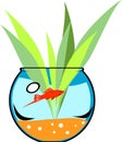 Fishbowl with platies fish Royalty Free Stock Photo