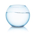 Fishbowl with water on white Royalty Free Stock Photo