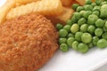 Fishcake Chips and Peas Royalty Free Stock Photo