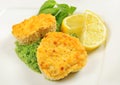 Fishcakes with lemon Royalty Free Stock Photo
