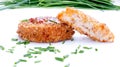 Fishcakes with sweet chilli sauce and chives