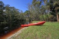 Red kayak on Fisheating Creek, Florida.