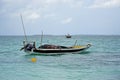 fisher baots at the coast of zanzibar Royalty Free Stock Photo