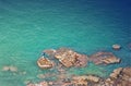 Fisher with Blur Landscape nature of sea, rock by the sea and island