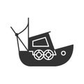 Fisher boat glyph icon