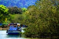 Fisher boat near tropical enveironment