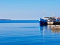 a fisher boat on the pier ready Royalty Free Stock Photo