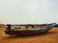 Fisher boats at chandrabhaga beach puri orissa india