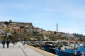 Fisher boats in the harbor of the ancient town of Kavala, greece