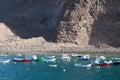 Fisher boats in the harbor of Vueltas in Valle Gran Rey,La Gomera, Canary Island