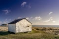 Fisher house at the sea sunrise