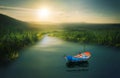 A fisher man`s boat docked Royalty Free Stock Photo