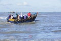 Fisher man working on boat