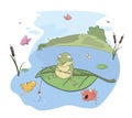 A fisher toad cartoon Royalty Free Stock Photo