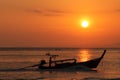 Fisherboat at sunset Royalty Free Stock Photo