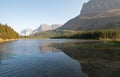 FISHERCAP LAKE ON THE SWIFTCURRENT HIKING TRAIL NEAR WILBUR CREEK IN THE MANY GLACIERS REGION OF GLACIER NATIONAL PARK MONTANA USA