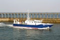 Fisheries Patrol boat entering Whitby harbour Royalty Free Stock Photo