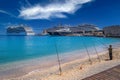 Fisherman at Akti Sachtouri beach in the port of Rhodes town, island of Rhodes, Greece