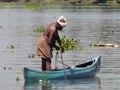 Fisherman in alleppey backwaters of Kerala