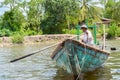 Fisherman in Andoung Tuek village, Cambodia. September 8, 2015 Royalty Free Stock Photo