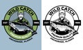 Fisherman badge design hold the salmon fish