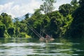 Fisherman bamboo raft in Sangkhlaburi