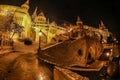 Fisherman Bastion in Budapest - Hungary on winter night Royalty Free Stock Photo