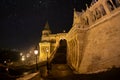 Fisherman Bastion on winter night, Budapest, Hungary Royalty Free Stock Photo