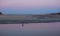 Fisherman on Beach at Sunset in Ogunquit Maine