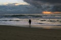 Fisherman on the beach Royalty Free Stock Photo