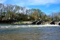 Fisherman Below Fox River Dam in Rochester Wisconsin