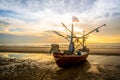 Fisherman boat on the beach Royalty Free Stock Photo