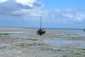 Fisherman boat on the beach Zanzibar Island Royalty Free Stock Photo