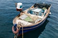 Fisherman Boat Docked at Harbor in Senj Royalty Free Stock Photo