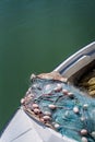 Fisherman boat and fishing net Royalty Free Stock Photo