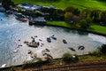 Fisherman boat harbour village Royalty Free Stock Photo