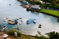 Fisherman boat harbour village Royalty Free Stock Photo