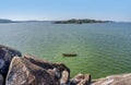 Fisherman on the boat on Lake Victoria near Mwanza, Tanzania