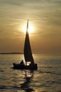 Fisherman Boat silhouette Royalty Free Stock Photo