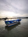 Fisherman boat during sunset at Kampung Gayang