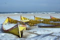 Fisherman boats on the beach