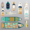 Fisherman boats and wooden sailboat with paddles